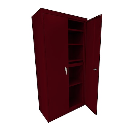 Steel Cabinets Usa Storage Cabinet, 78 in H, 36 in W, Wine Red, 4 Shelves UA-361878-WR